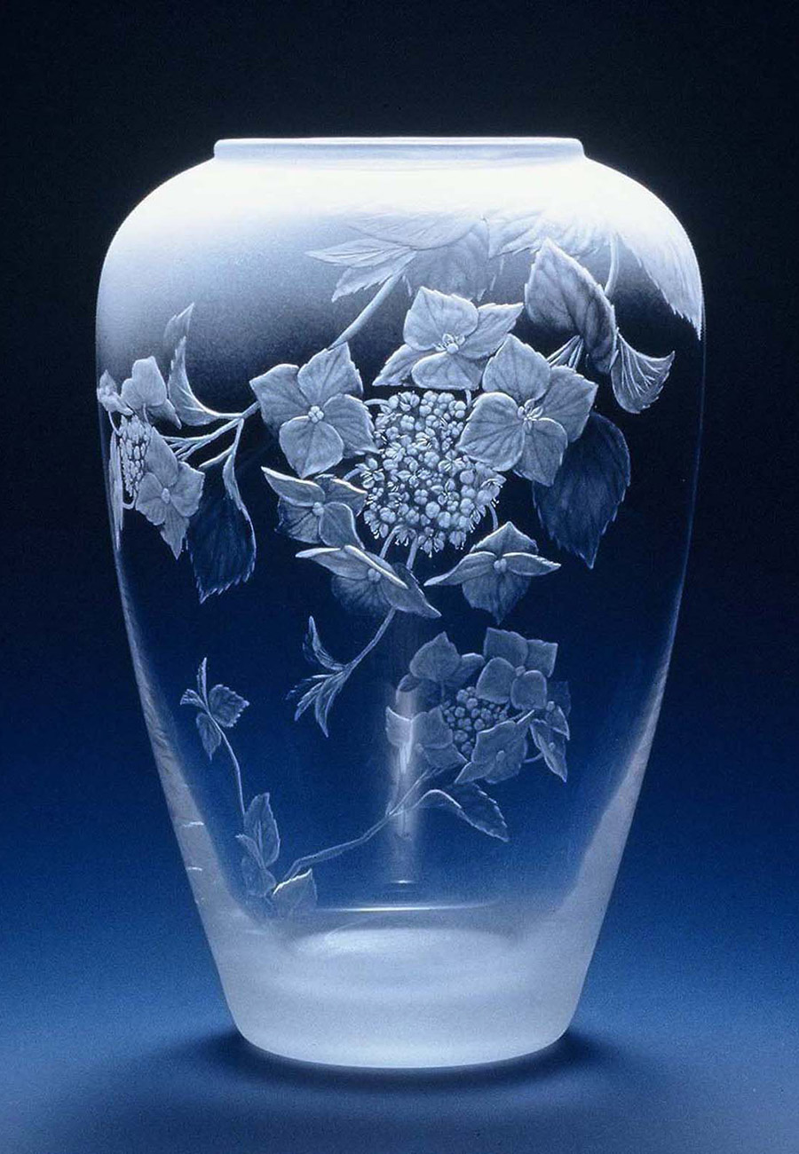 花器「紫陽花紋花器」